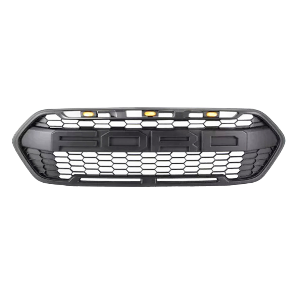 Transit Custom MK2 matte mesh black raptor grille installed
