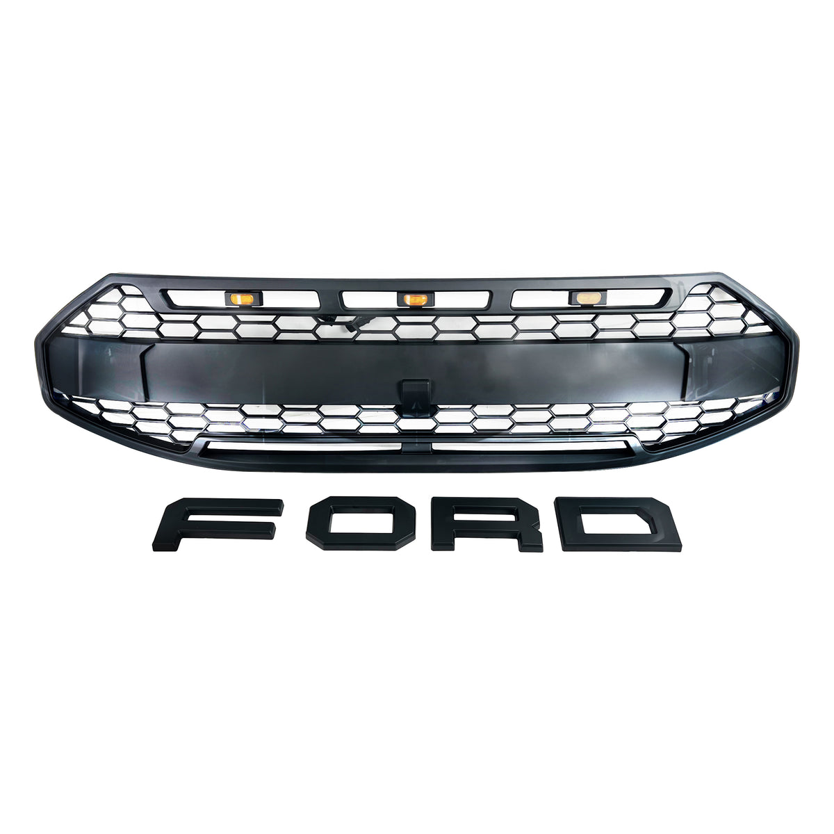 Transit Custom MK3 2024 matte mesh raptor grille installed