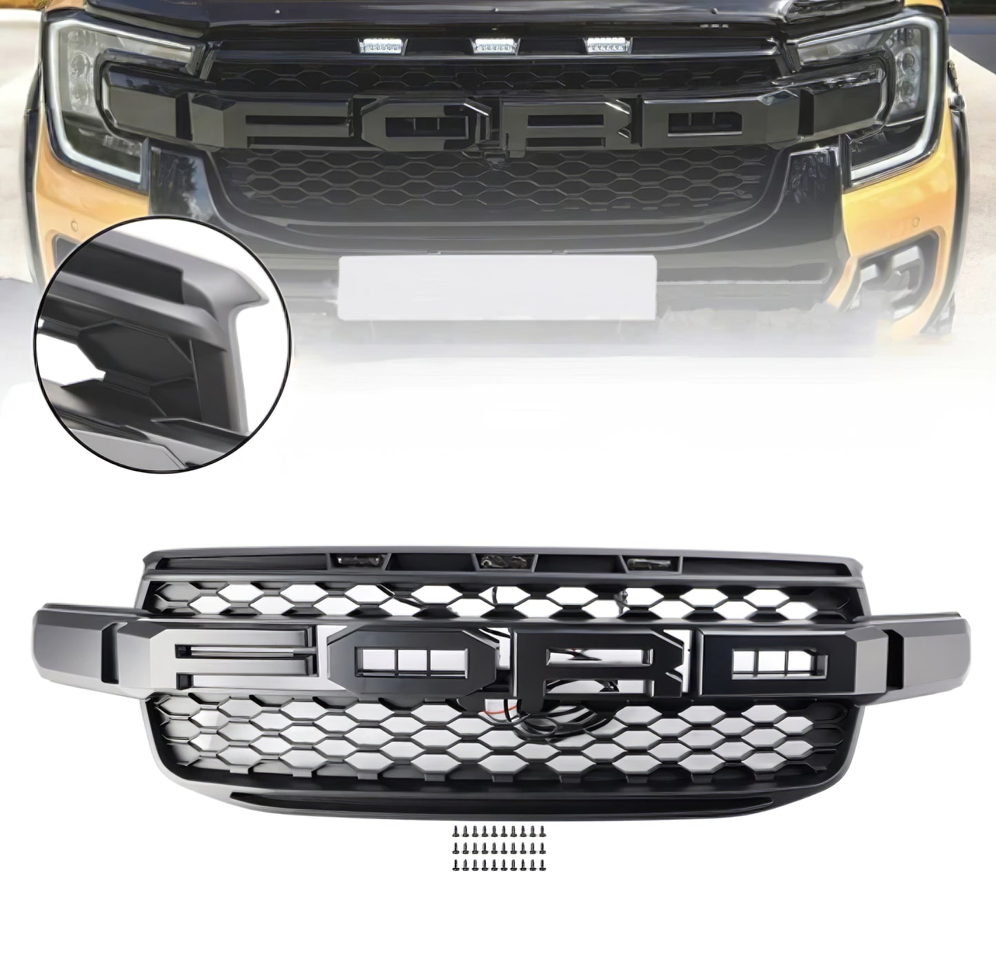 For Ford Ranger T9 2023-2024 Radiator grille Raptor Look Grill Wildtrak Limited XLT
