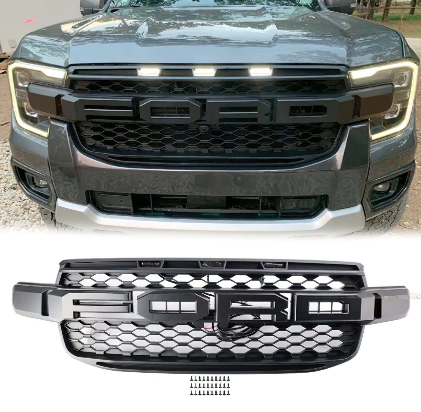For Ford Ranger T9 2023-2024 Radiator grille Raptor Look Grill Wildtrak Limited XLT