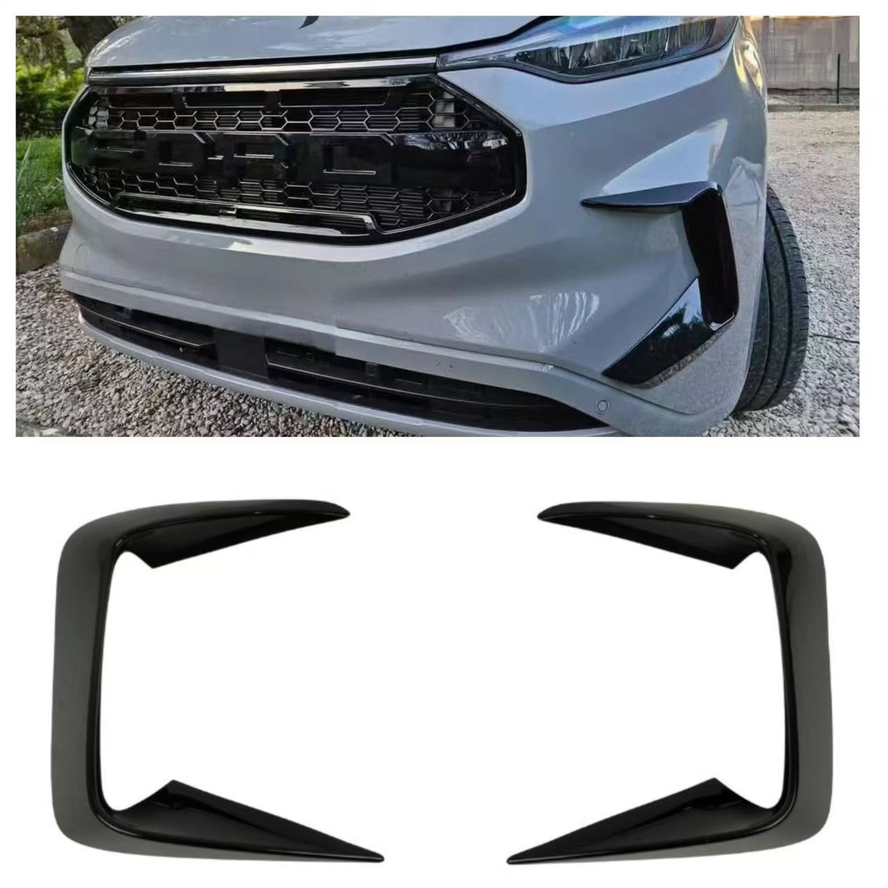 Ford Transit Custom 2024+ Front Aero Canard Loops — Glossy Black