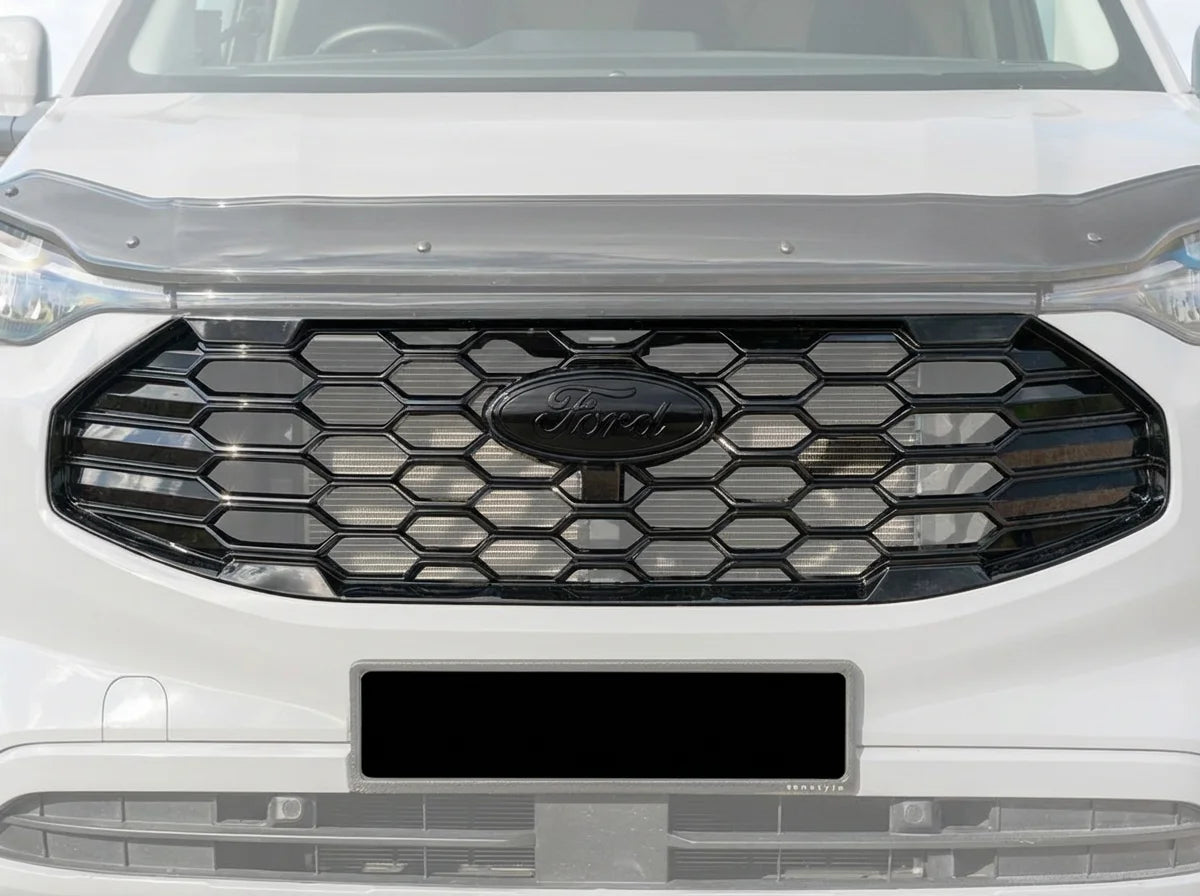 Ford Transit Custom 2024 OEM Style Sport Honeycomb Gloss Black Front Grille