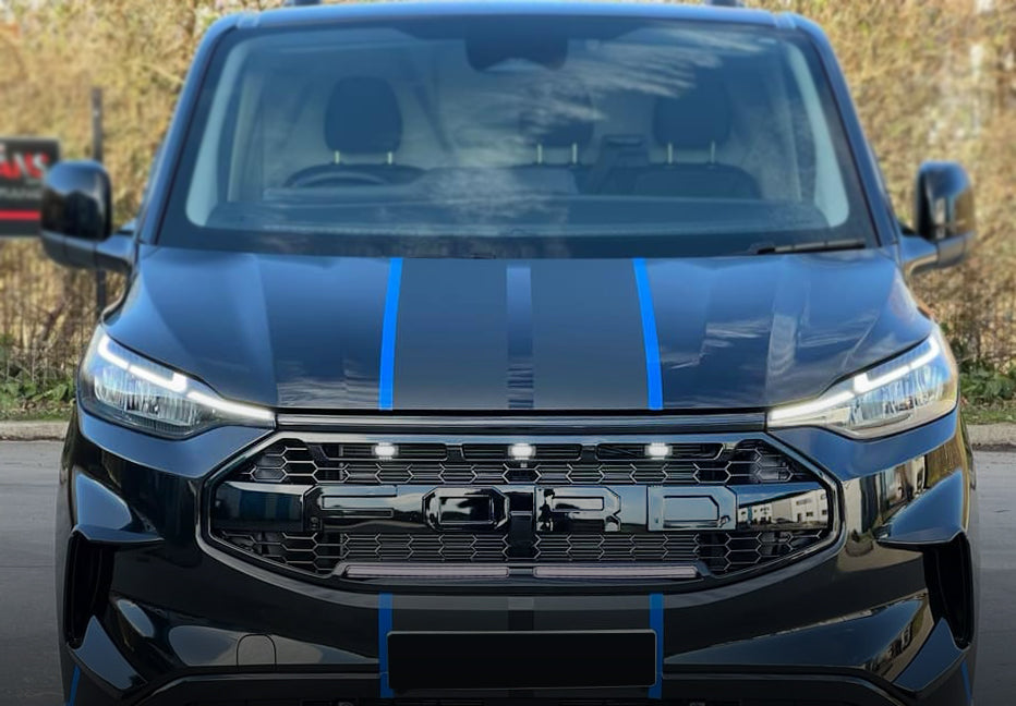 Ford Transit Custom 2024+ Raptor Style Grille Gloss Black