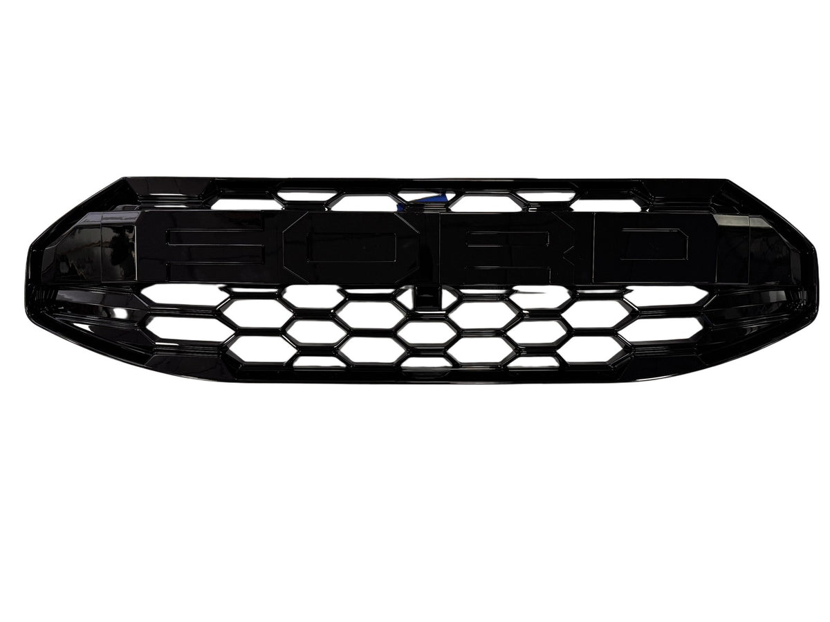 Ford Transit Custom 2024+ Sport Raptor Style Front Grille with FORD Letters — Gloss Black - view 4
